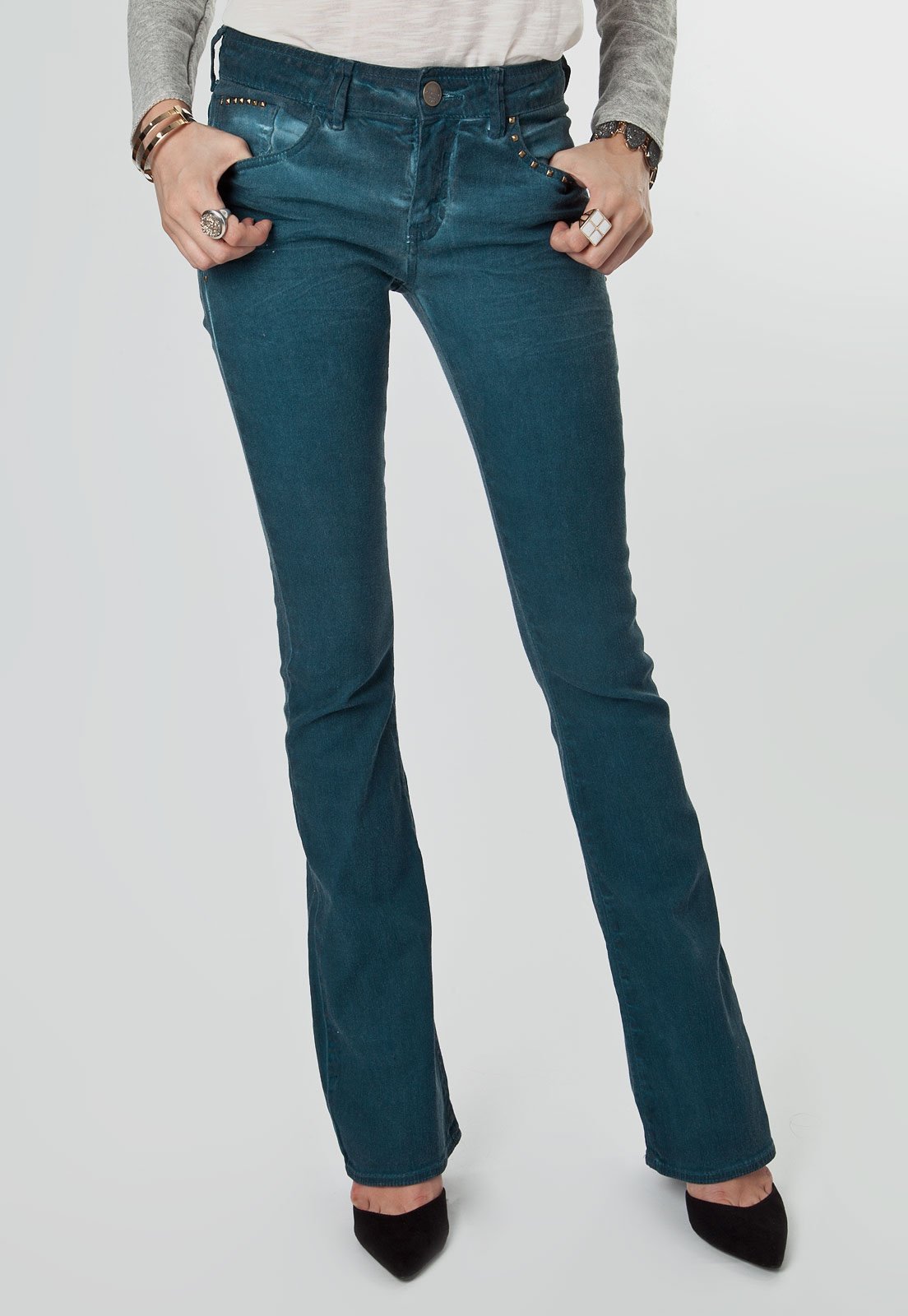 calça jeans feminina m officer