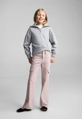 Calça Jeans MANGO KIDS Cargo Rosa