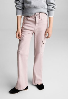 Calça Jeans MANGO KIDS Cargo Rosa