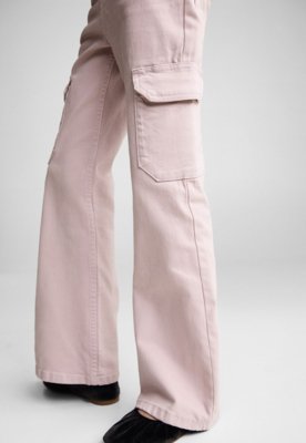 Calça Jeans MANGO KIDS Cargo Rosa