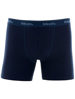 Cueca Mash Boxer Cotton Basic Azul Marinho e Escuro Pack 2UN