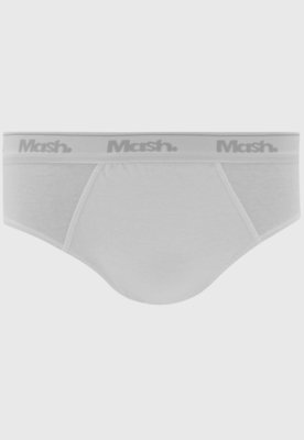 Kit 10pçs Cueca MASH Slip Logo Cinza