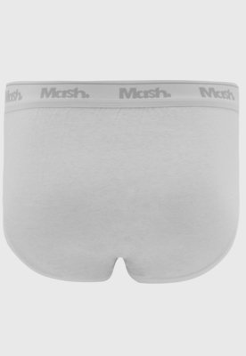 Kit 10pçs Cueca MASH Slip Logo Cinza