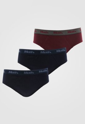 Kit 3pçs Cueca MASH Slip Básica Azul-marinho/Vinho é boa?