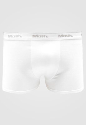 Kit 4pçs Cueca MASH Boxer Logo Branco