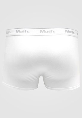 Kit 4pçs Cueca MASH Boxer Logo Branco
