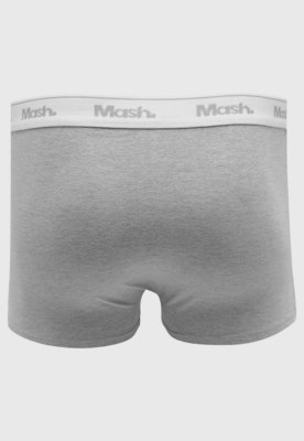 Kit 4pçs Cueca MASH Boxer Logo Branco