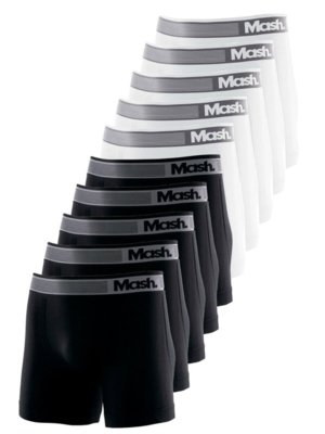 Kit com 10 Cuecas Boxer Mash 710.01 Branco