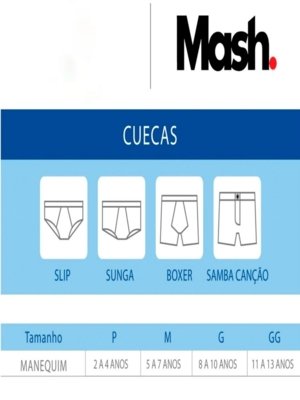 Kit com 2 Cuecas Infantil Slip Mash 193.01