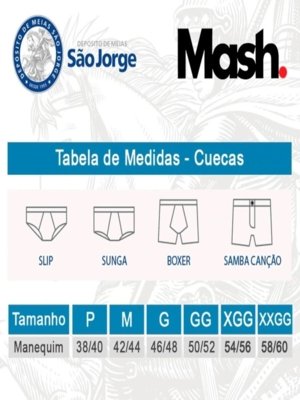 Kit com 6 Cuecas Boxer Mash 170.26 Azul