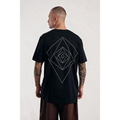 Camiseta Regular Costas Pipa Invertida Preto