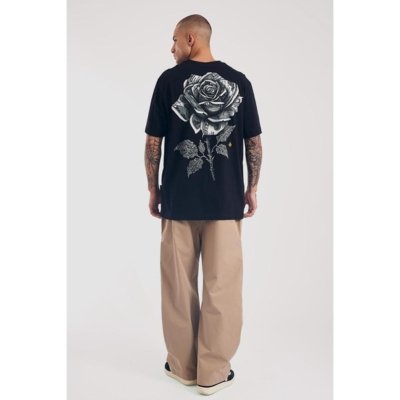 Camiseta Regular Costas Rosa Dolar Preto