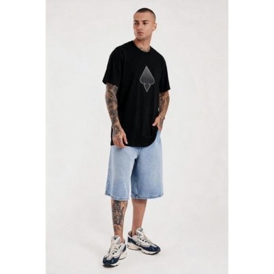 Camiseta Regular Espada Riscada Preto