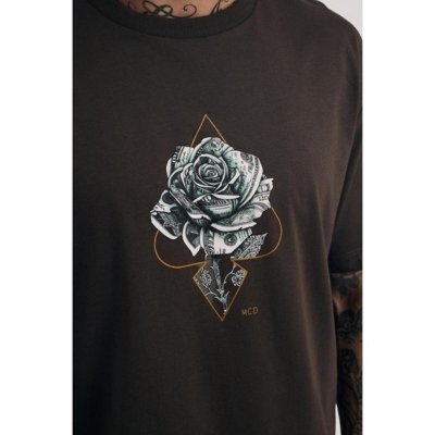 Camiseta Regular Espada Rosa Dolar Marrom Expresso