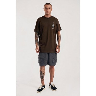 Camiseta Regular Lateral Adaga Rosa Marrom Expresso