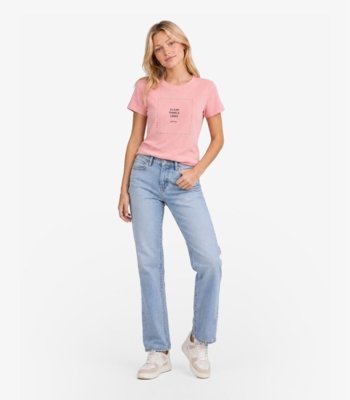 Blusa Feminina Em Ribana Com Termocolante Minty Rosa