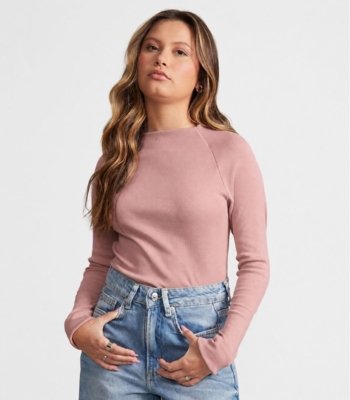 Blusa Juvenil Manga Longa Ribana Minty Rosa