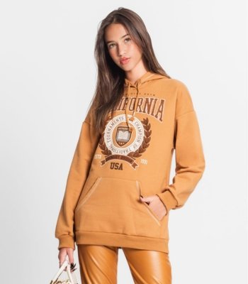 Blusão Juvenil Feminino Com Capuz Minty Marrom Blusão Juvenil Feminino Com Capuz Minty Marrom