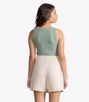 Regata Feminina Ribana Canelada Com Strass Minty Verde