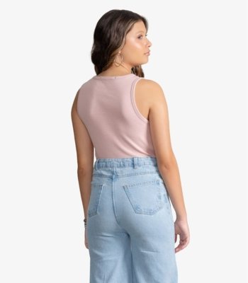 Regata Feminina Ribana Com Strass Minty Rosa