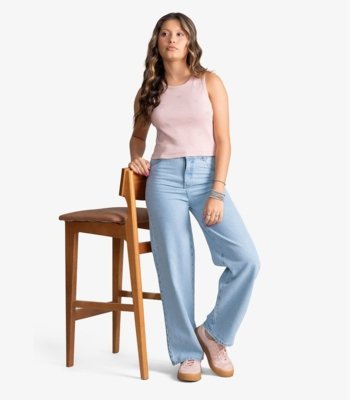 Regata Feminina Ribana Com Strass Minty Rosa