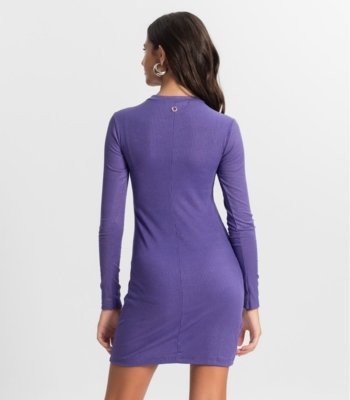 Vestido Juvenil Em Ribana Canelada Minty Roxo