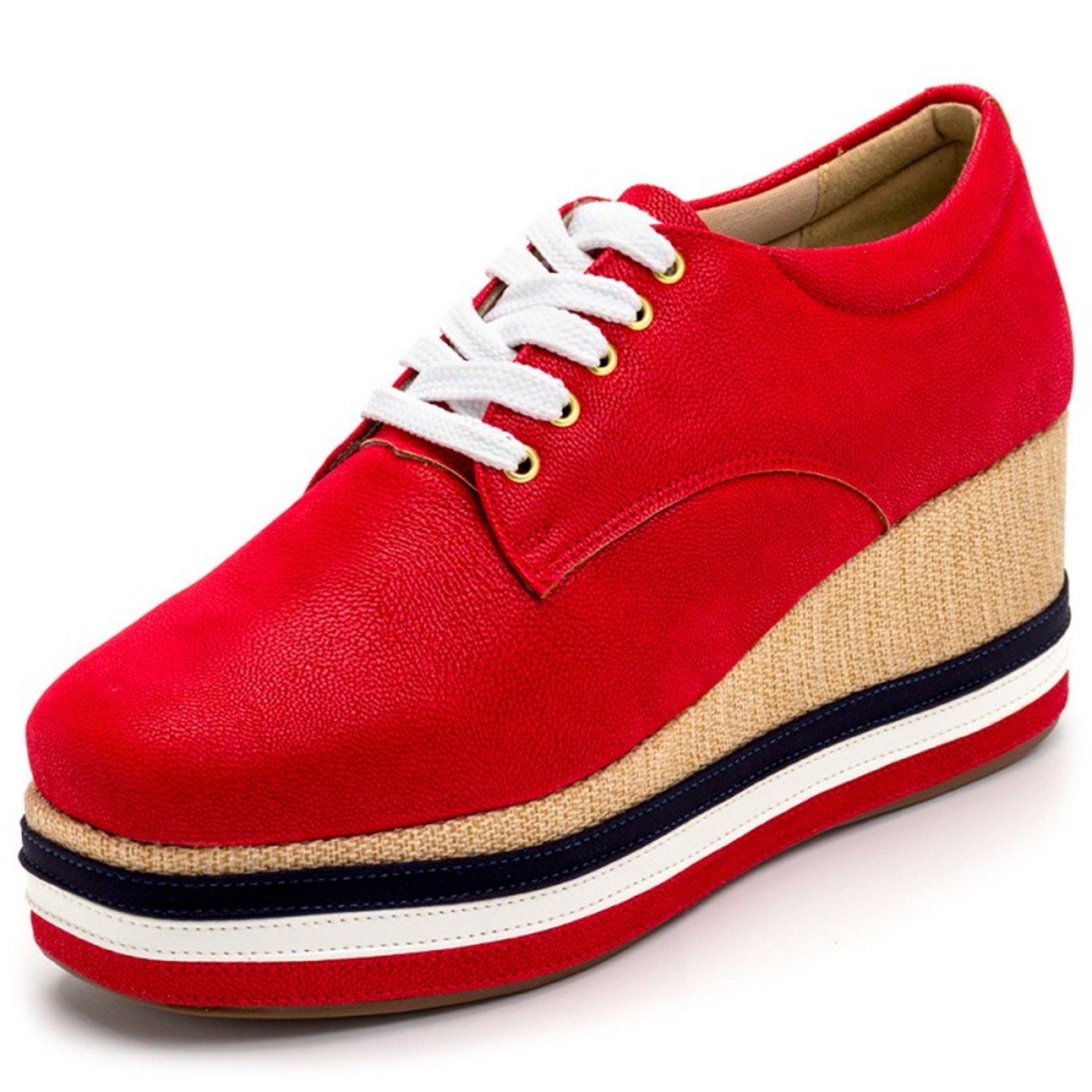 tenis anabela vermelho