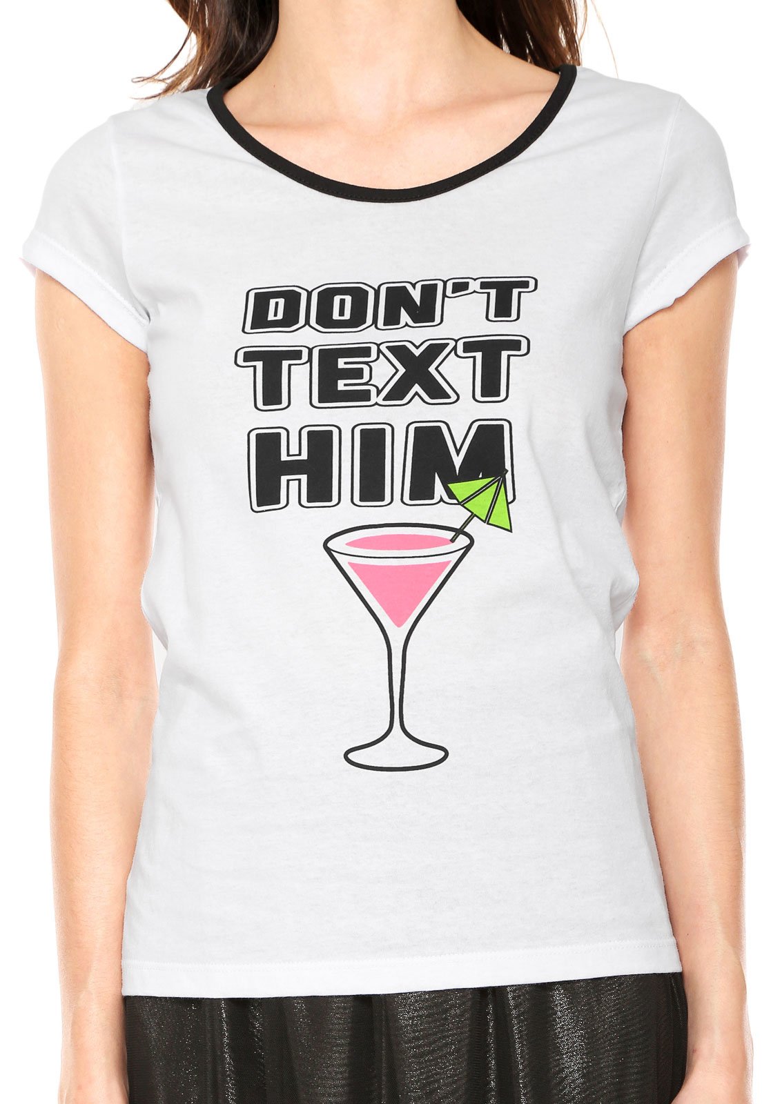 Blusa MRC Don't Text Him Branco - Compre Agora | Kanui Brasil