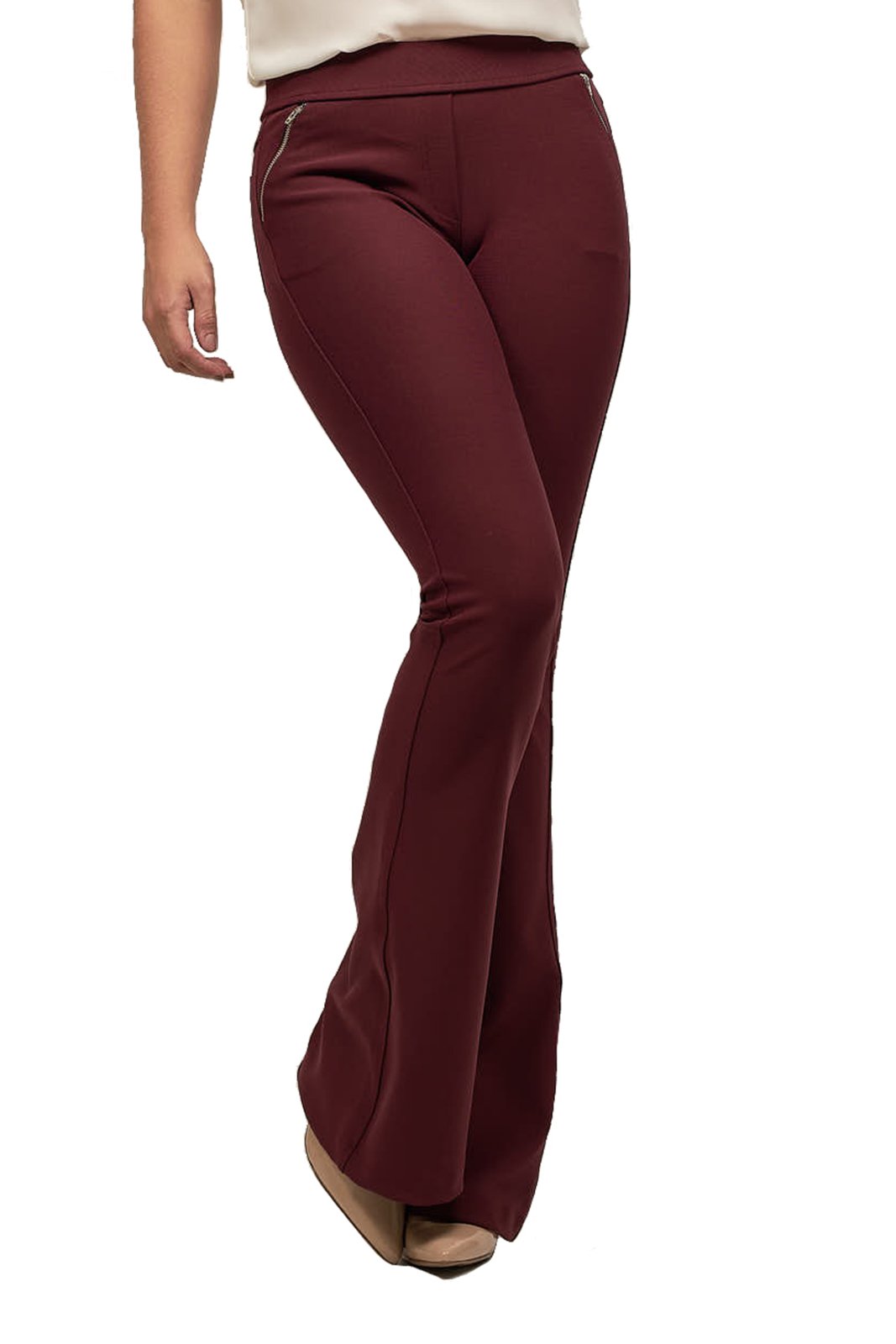 calça flare bordo