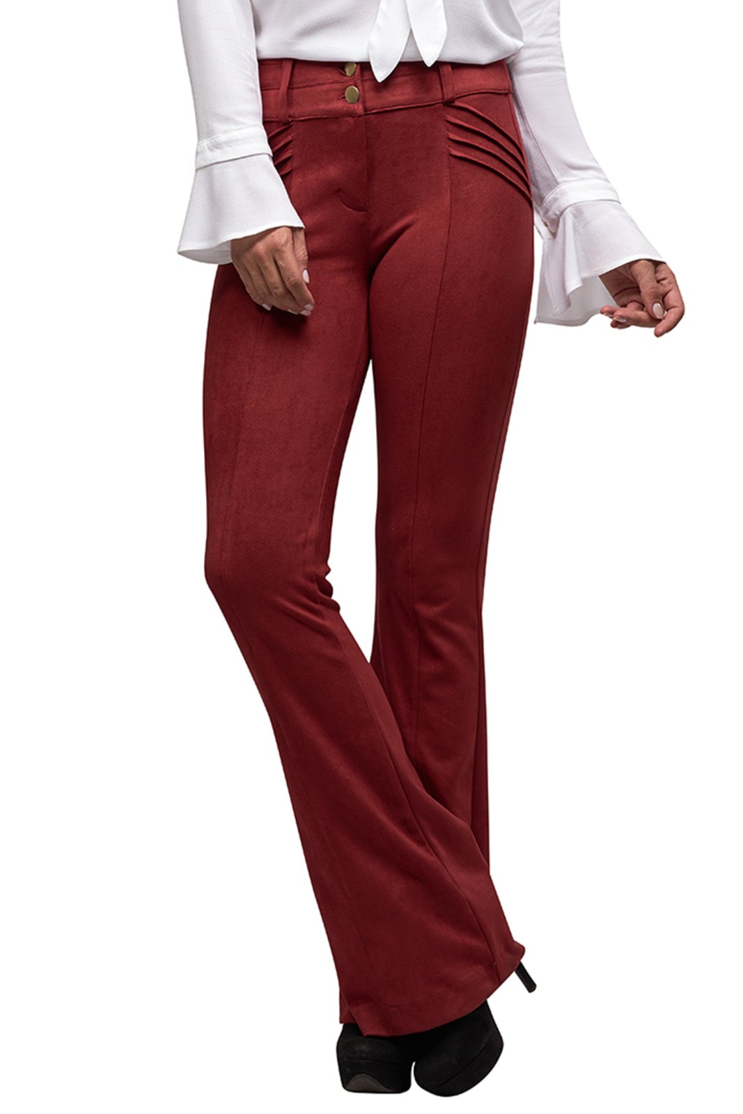 calça flare bordo