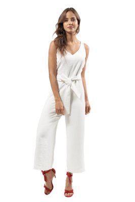 Menor preço em Macacão MX Fashion Pantacourt Jade Off White