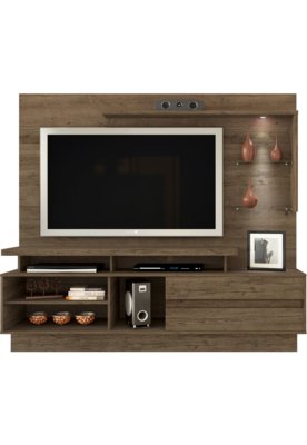 Home Theater Vicente Marrom Móveis Madetec Menor preço em Home Theater Vicente Marrom Móveis Madetec