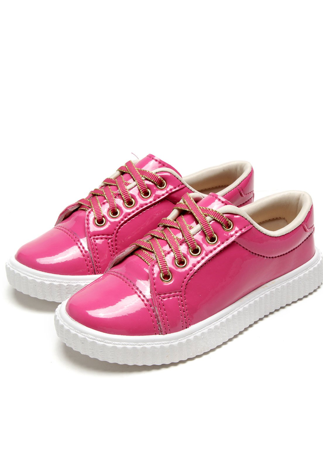 tenis envernizado rosa