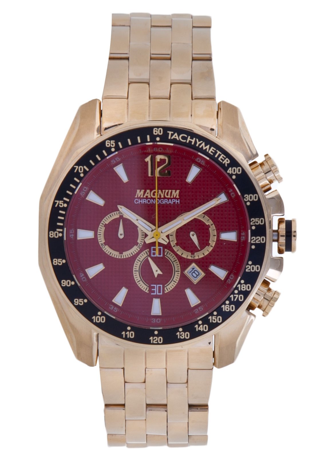 Relógio Magnum Masculino Cronógrafo Dourado MA33764U - Relojoaria Invictos