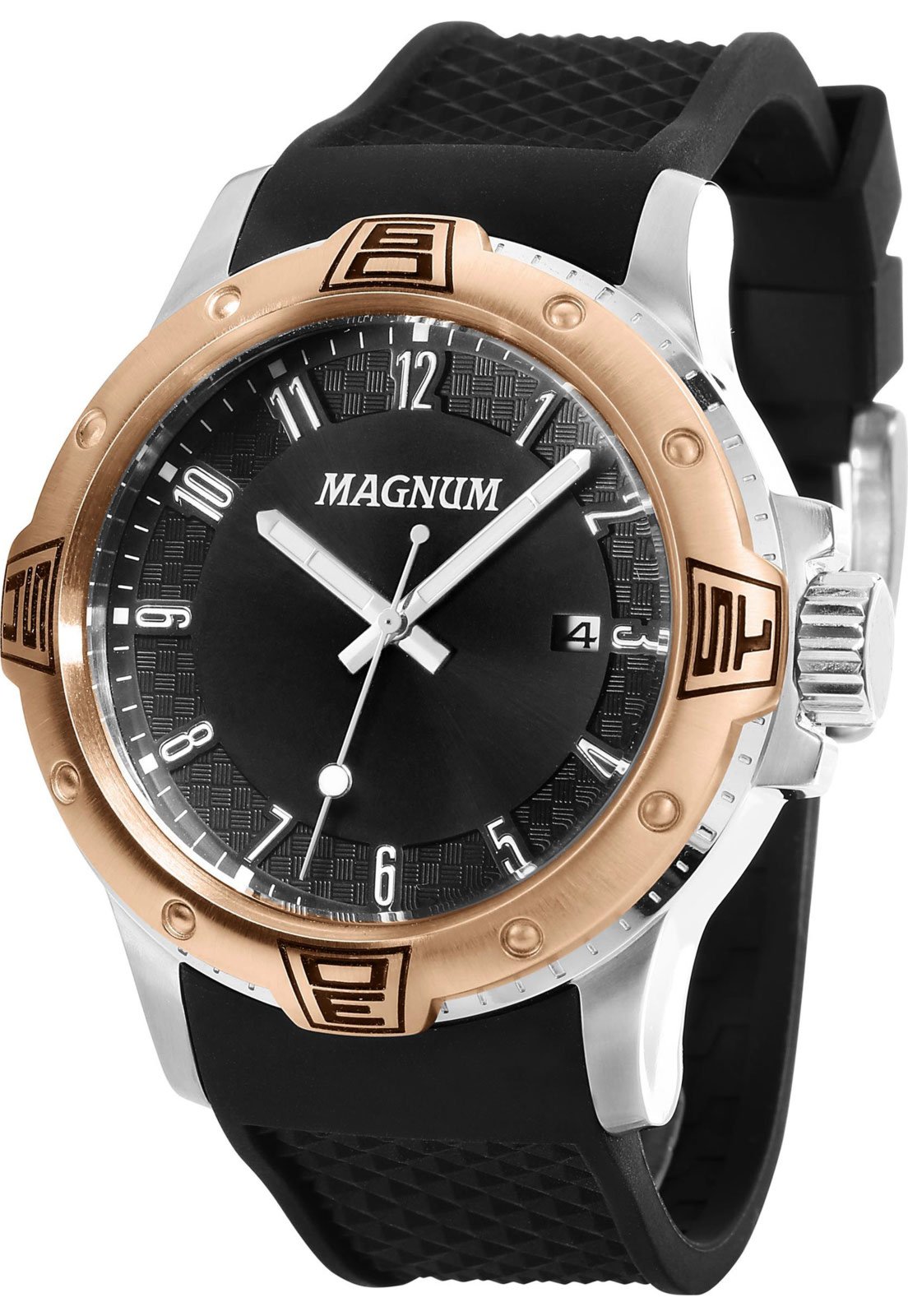 Relógio magnum masculino - ma34012p - dourado com pulseira de