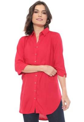 Camisa Malwee Ampla Botões Pink Menor preço em Camisa Malwee Ampla Botões Pink