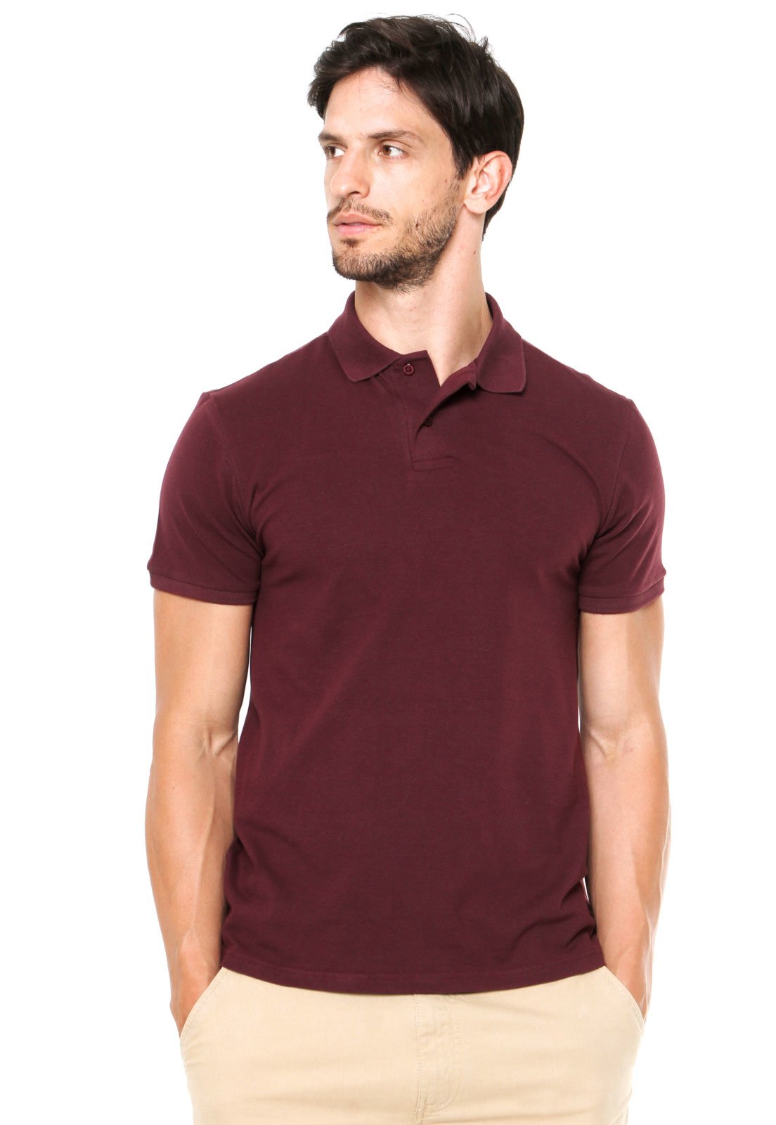 vermelho bordo camisa