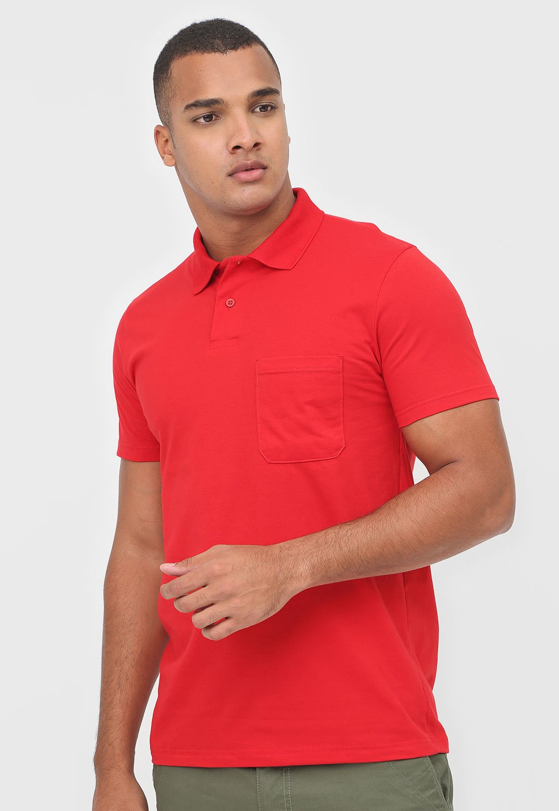 Camisa Polo Malwee Reta Bolso Vermelha - Compre Agora