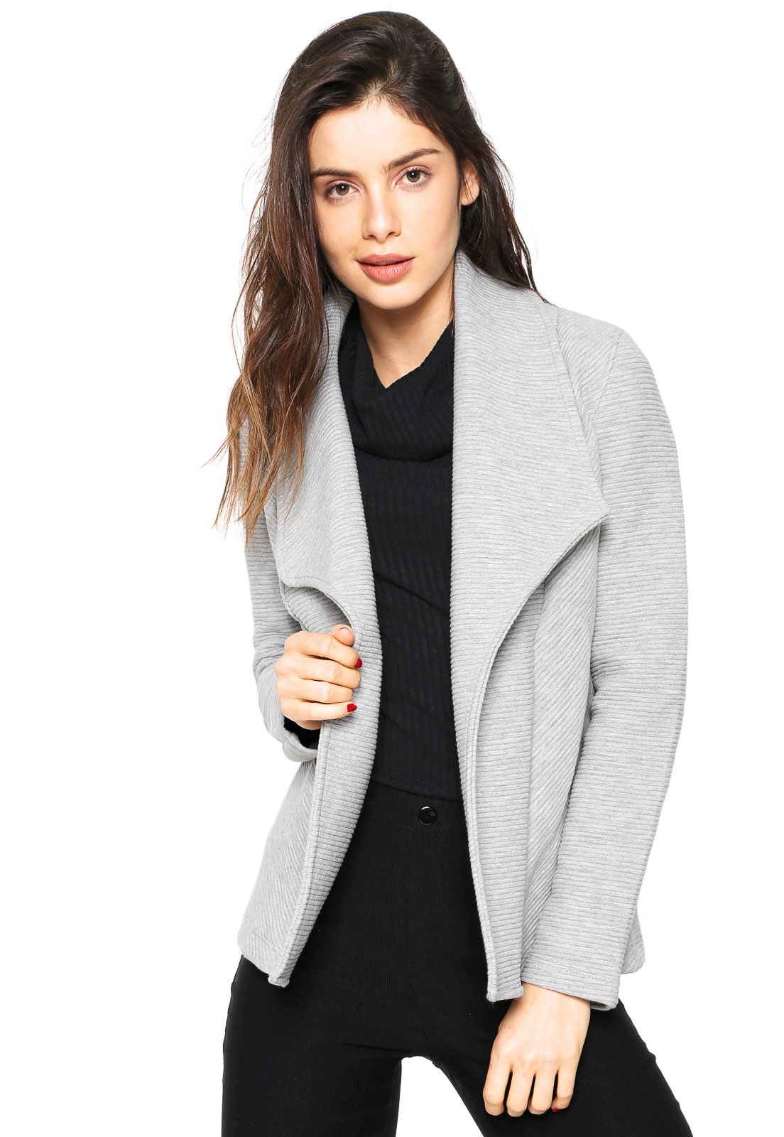 casaco canelado feminino