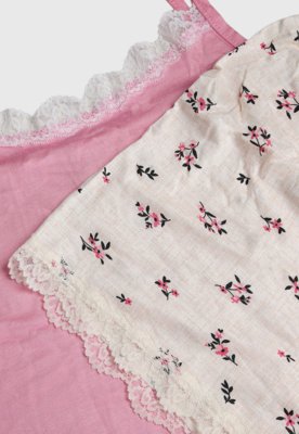 Conjunto Pijama Feminino Malwee Renda Rosa