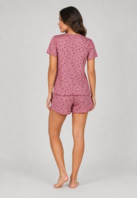 Conjunto Pijama Malwee Floral Rosa