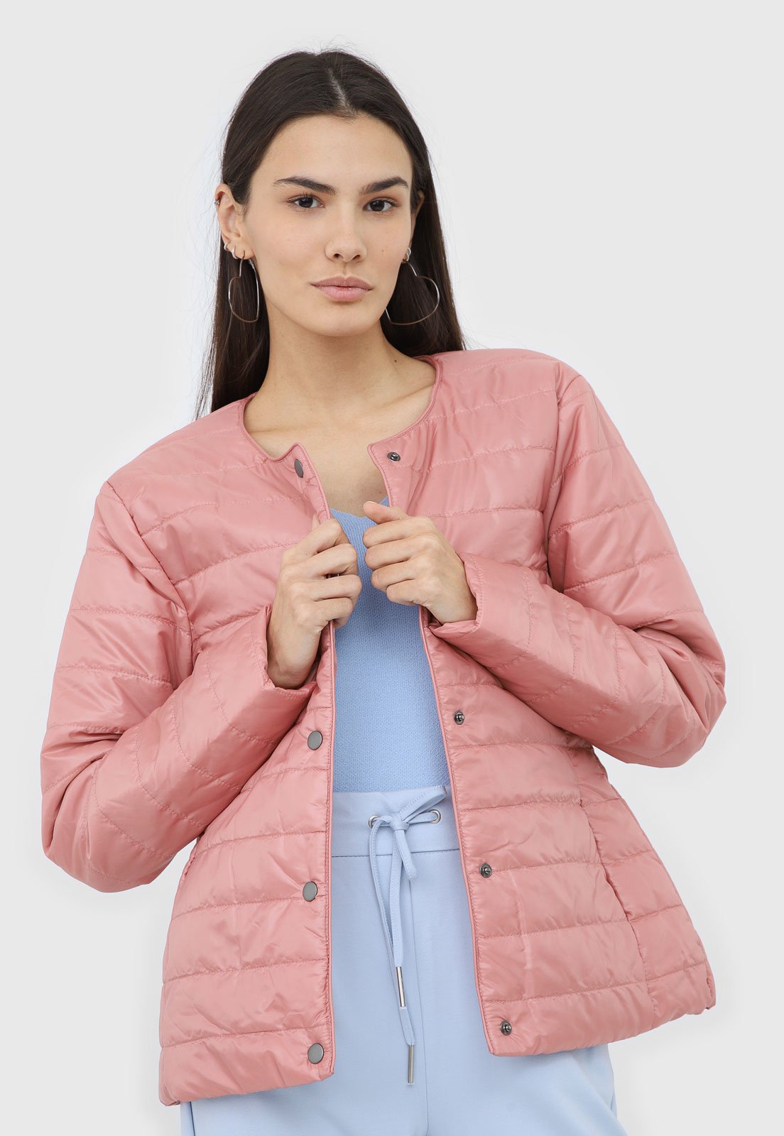 jaqueta puffer rosa