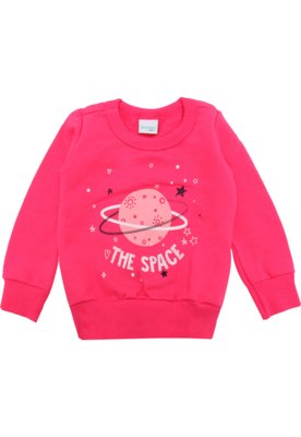 Blusa de Moletom Malwee Kids Menina Frontal Rosa Menor preço em Blusa de Moletom Malwee Kids Menina Frontal Rosa