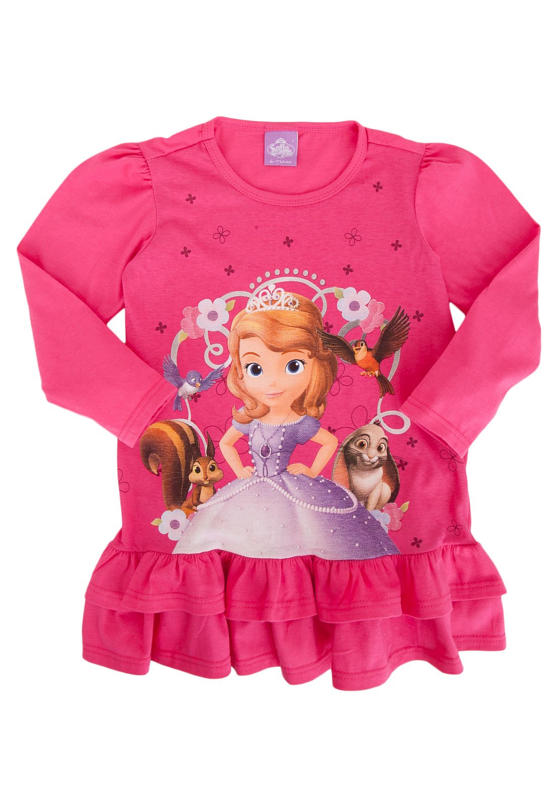 Vestido Infantil Feminino Princesinha Sofia Disney Malwee Kids em