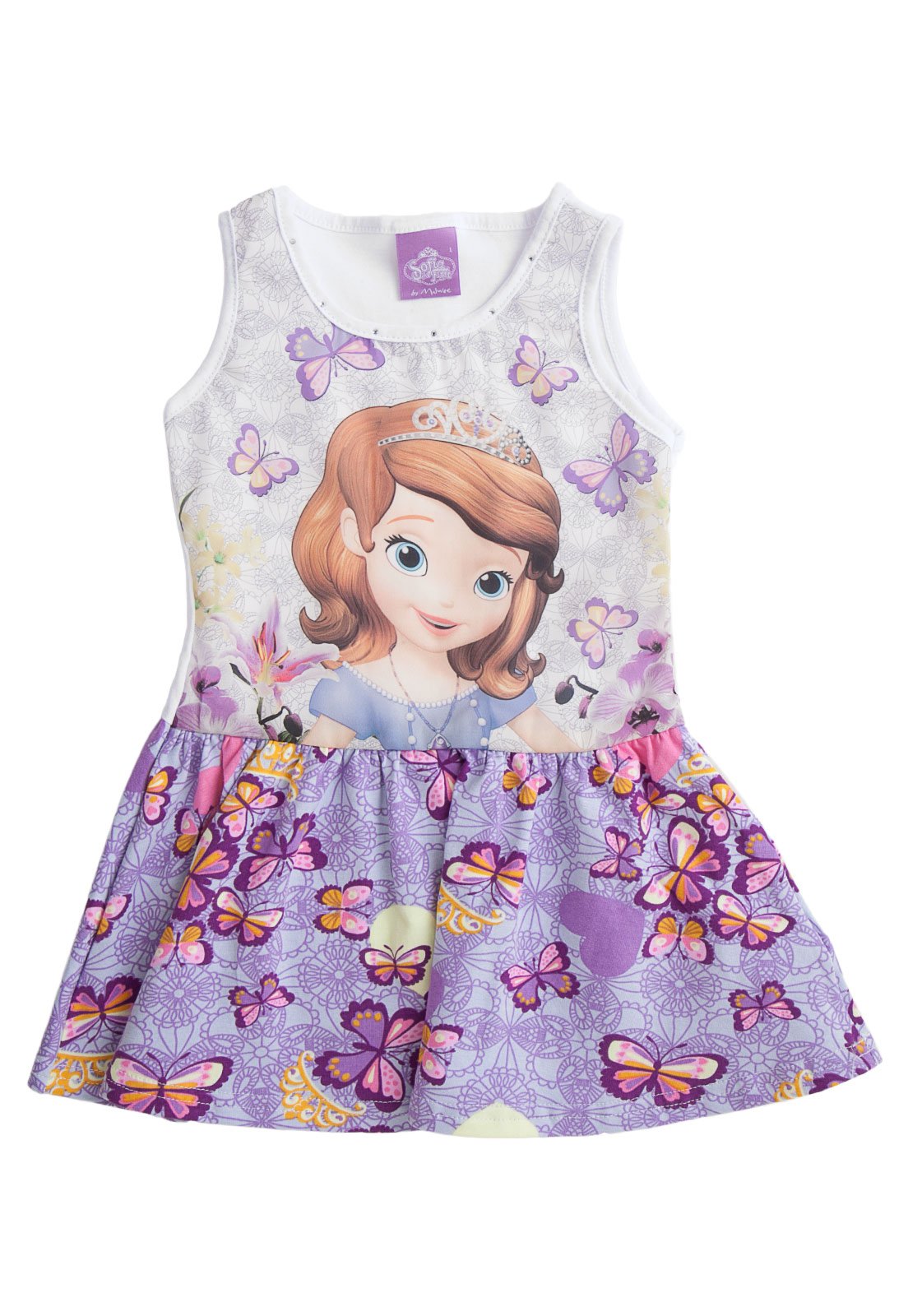 Vestido Infantil Feminino Princesinha Sofia Disney Malwee Kids em