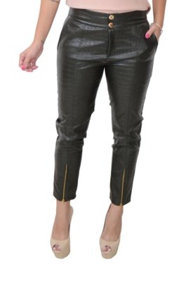 Calça mamorena skinny croco Verde Menor preço em Calça mamorena skinny croco Verde