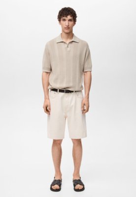 Bermuda Jeans MANGO Reta Color Off-White