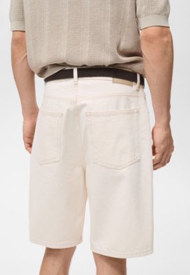Bermuda Jeans MANGO Reta Color Off-White