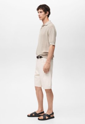 Bermuda Jeans MANGO Reta Color Off-White