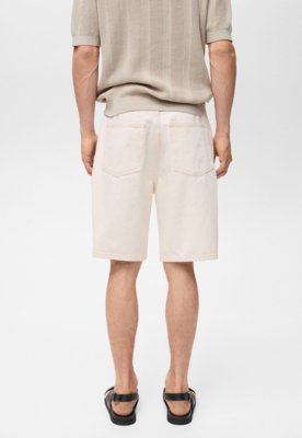 Bermuda Jeans MANGO Reta Color Off-White